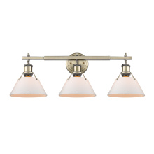 Golden 3306-BA3 AB-OP - Yep by Golden Lighting Orwell 3-light Vanity in Aged Brass and Opal Glass